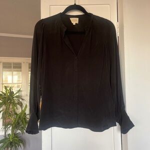 Sezane black Silk Top